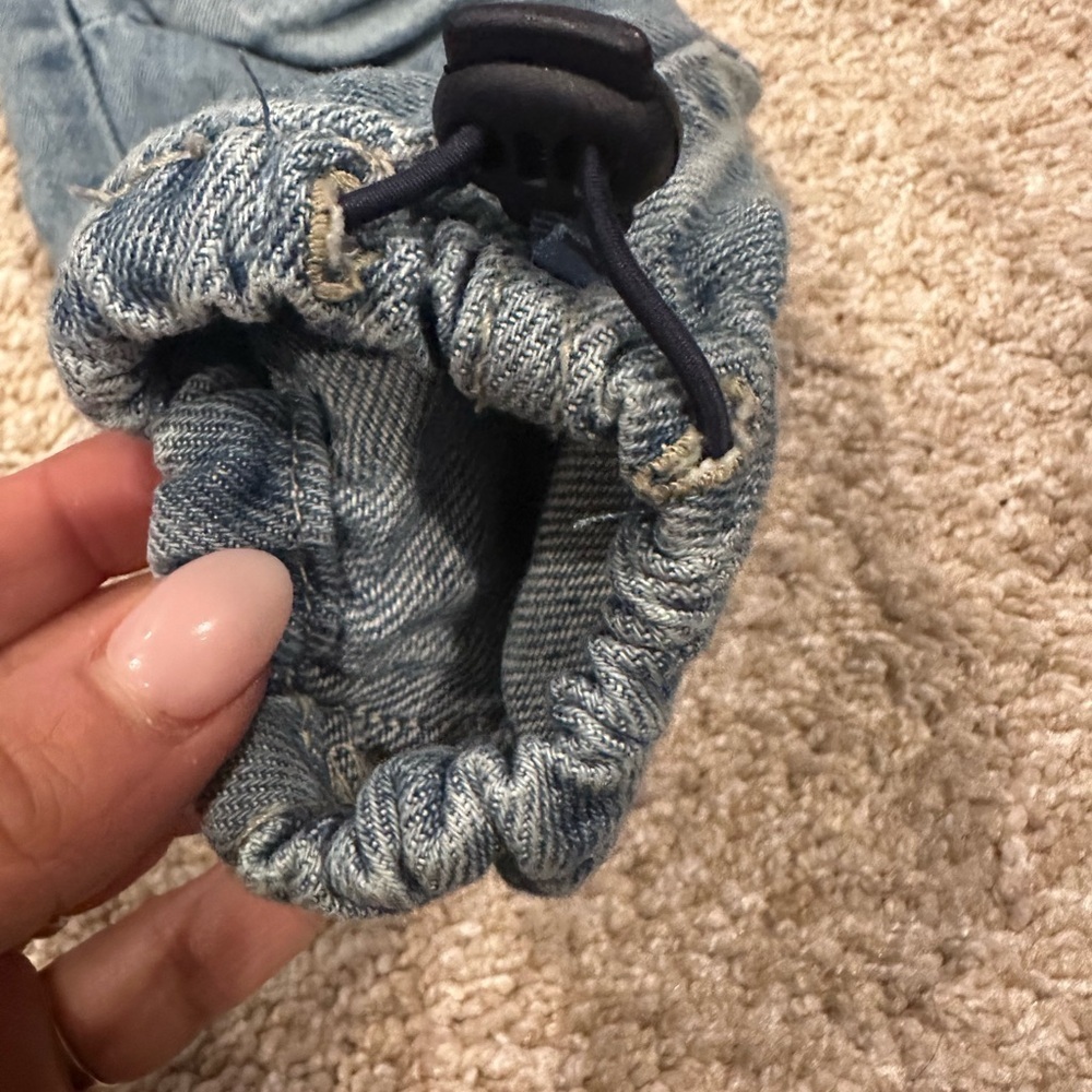 Zara Light Blue Denim Joggers - Picture 7 of 11